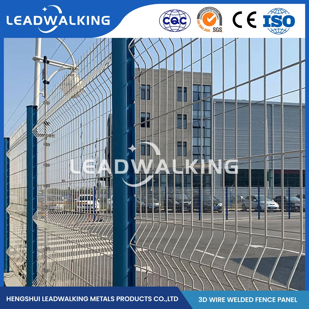 Leadwalking Wrought Iron Fence Panels Manufacturers Sample Available Roll Top Bending Fence China 2.3mx2.9m Mesh Size 3D Welded Double Fence Panel