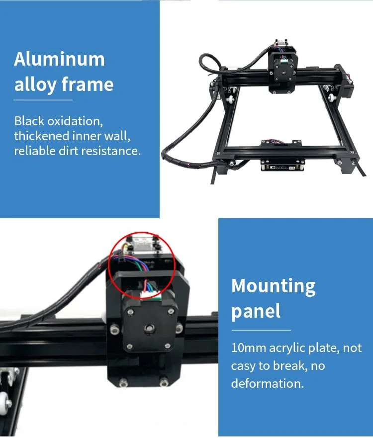 Mini Wood Plastic Leather 15W Laser Engraving Machine for DIY