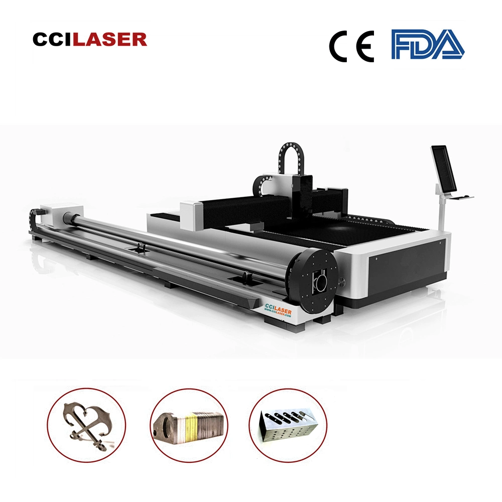 Ccilaser Tp Series CNC Fiber Laser Cutting Machines Metal Plate Cutter with 1000W 2000W 3000W Ipg for Sheet Aluminum Carbon Steel Tube Stainless Steel Pipe Cut