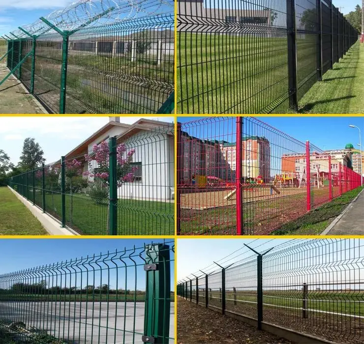 Home Outdoor Decorative Metal 3D Bending Curved Fence Panel Welded Rigid Wire V Mesh Garden Fence