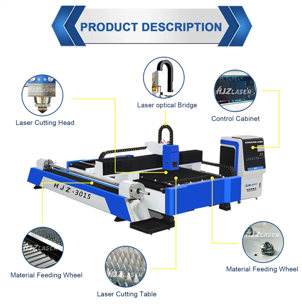 1000W 2000W 3000W Industrial Cutting Machine Metal Stainless Steel CNC Fiber Laser Cutter