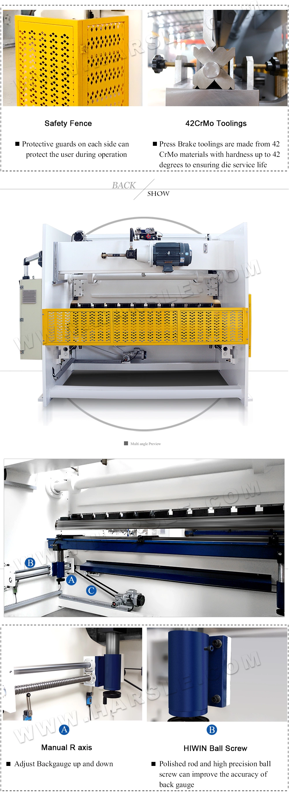 High Quality 3 Axis Hydraulic Press Brake Plate Bending Bender Machine