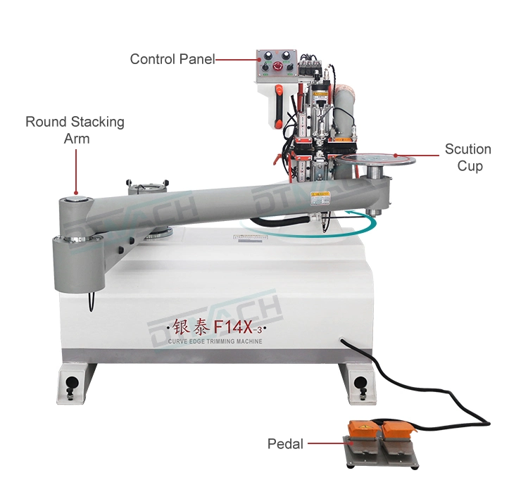 Rocker Arm Wood Panel Curved Semi Automatic Edge Banding Trimmer Machine Glue for Furniture