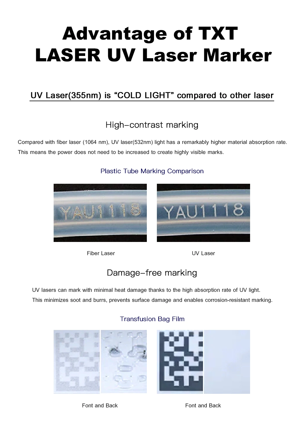 Precision White Plastic /Power Bank/Switch UV Laser Marking Printing Engraving Machine 3W 5W 8W 10W 15W