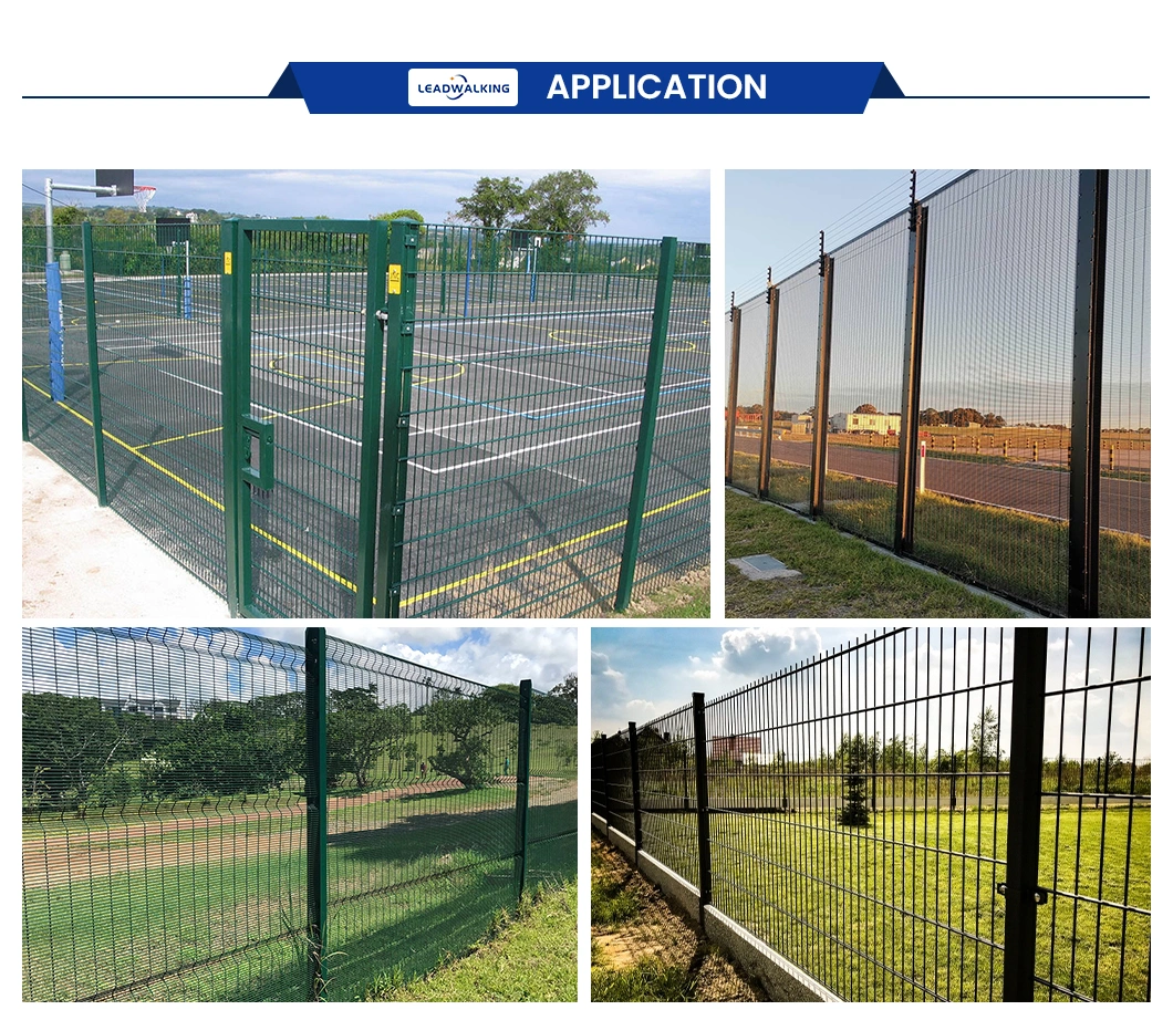 Leadwalking Wrought Iron Fence Panels Manufacturers Sample Available Roll Top Bending Fence China 2.3mx2.9m Mesh Size 3D Welded Double Fence Panel