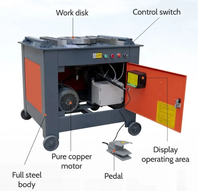 6-55mm Gw/40/45/50/55/60 Manual Automatic Raber Bending Machine Stainless Iron Rebar Stirrup Bending Hoop Machine