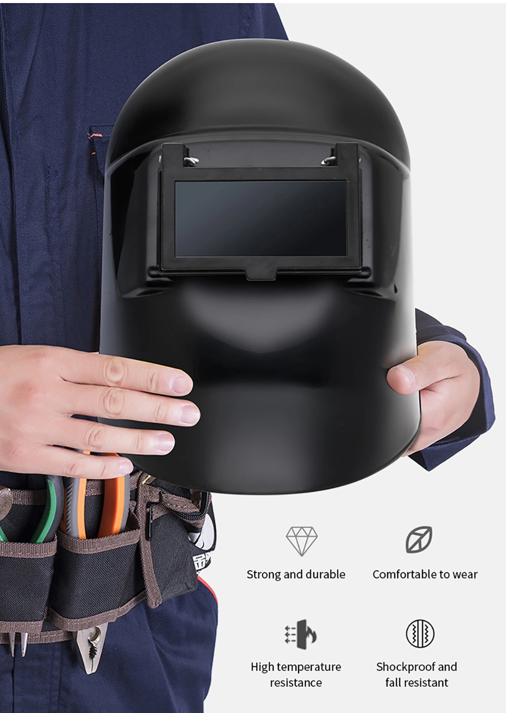 Pure Black Protective Mask Automatically Turns Black Welding Helmet