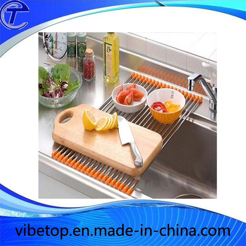 Folding Style Stainless Steel Dishes Drying Drain Rack