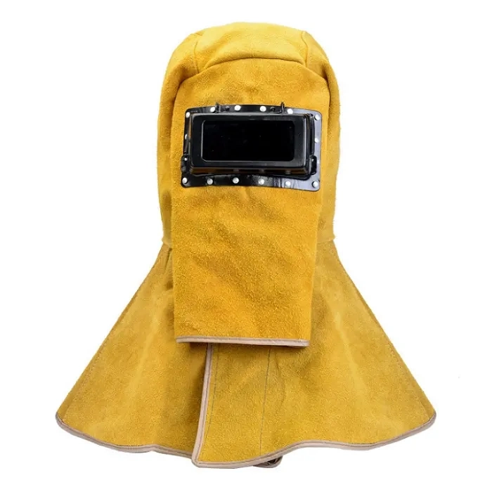 New Leather Welding Helmet Hood W/ Solar Auto Darkening Filter Lens Welder Hood New for Sale
