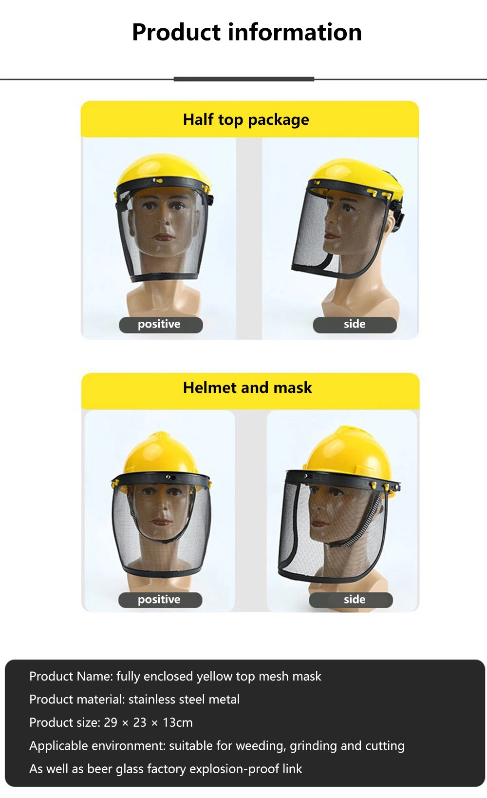 Professional Industrial Chainsaw Steel Wire Mesh Full Face Safety Protective Visor Helmet Mesh Face Shields