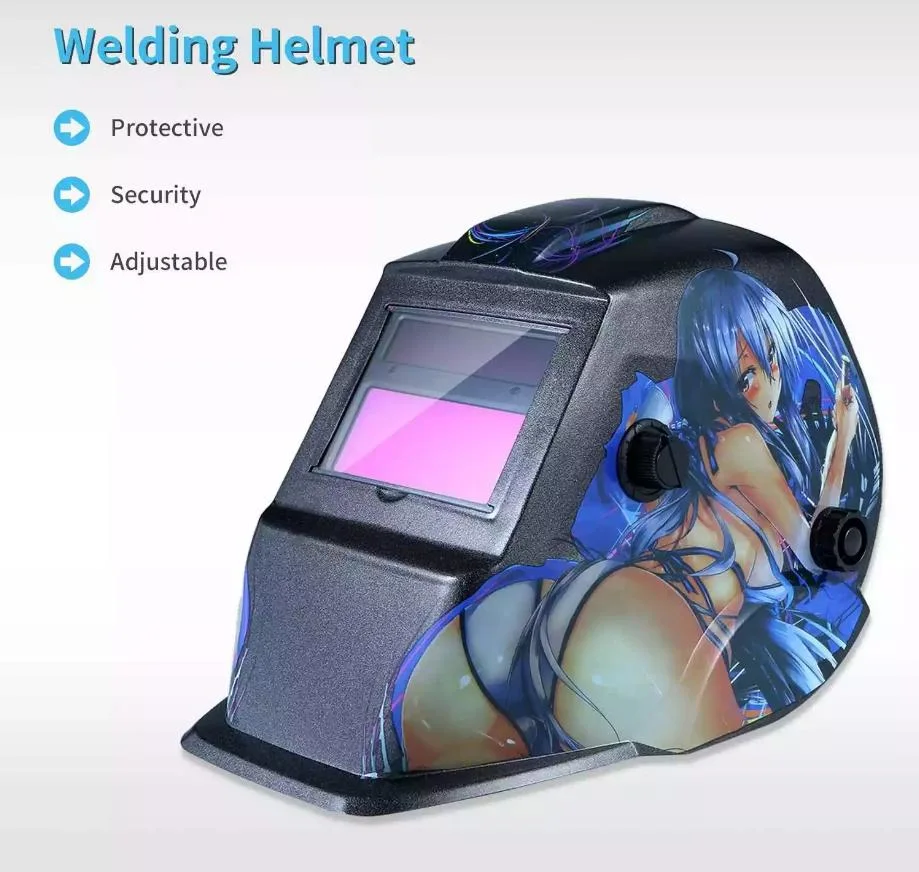 Digital Solar Power Auto Darkening Welding Helmet, Low Profile Grind Button, for TIG, MIG/Mag, MMA, Plasma, 6+1 Extra Lens Cover