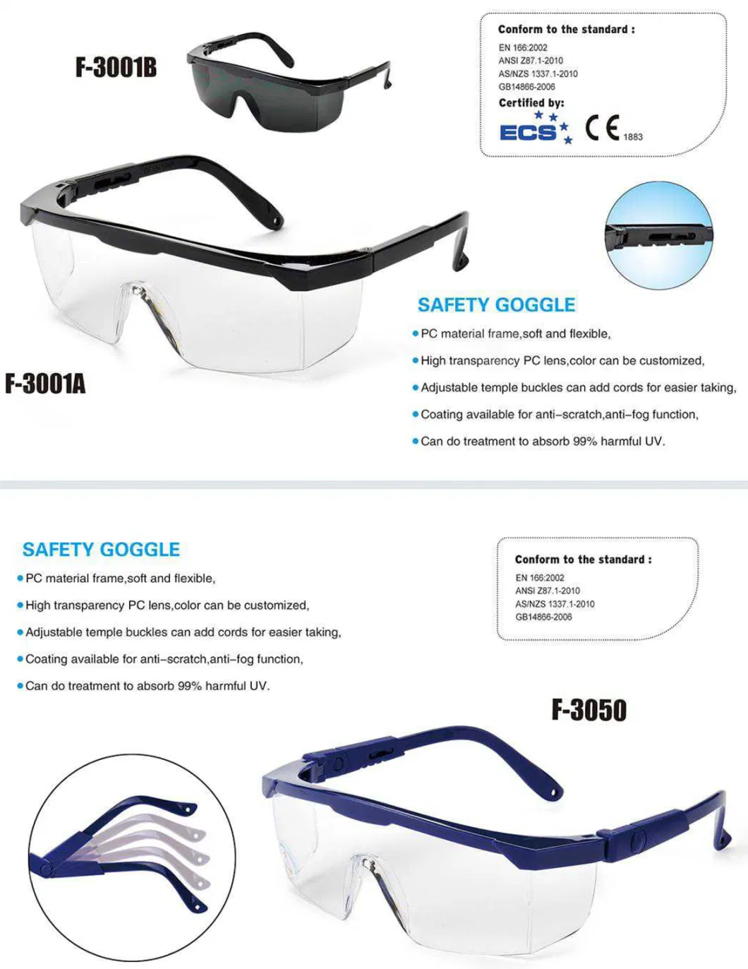 Transparent Industrial Welding Safety Protective Glasses