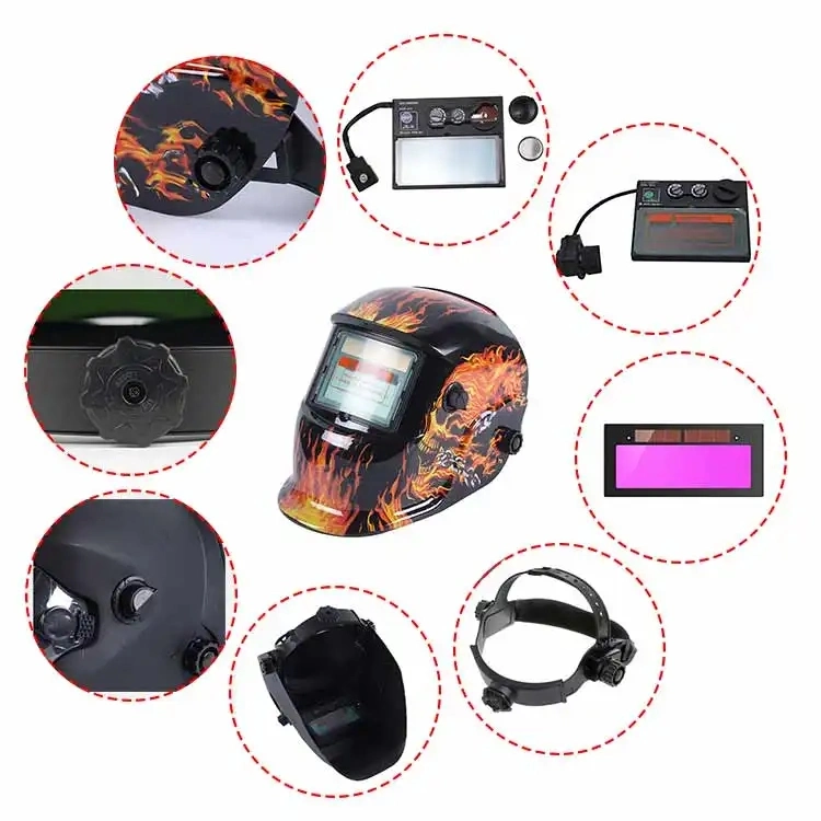 Standard Personalized Full Face Flame Love Design Solar Auto Darkening Head Mounted Safety Welding Hood Mask Welder Helmet