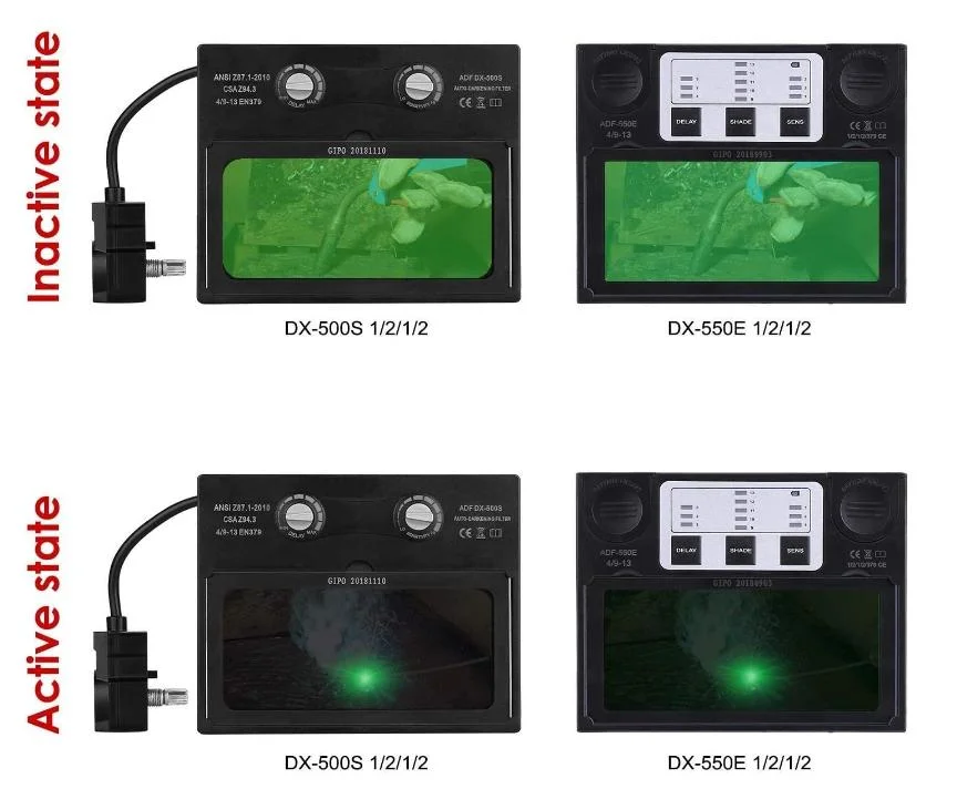 Factory Supply Solar Power Auto Darkening Welding Helmet Wide Viewing Field Welder Hood for MIG TIG Arc Cap Mask