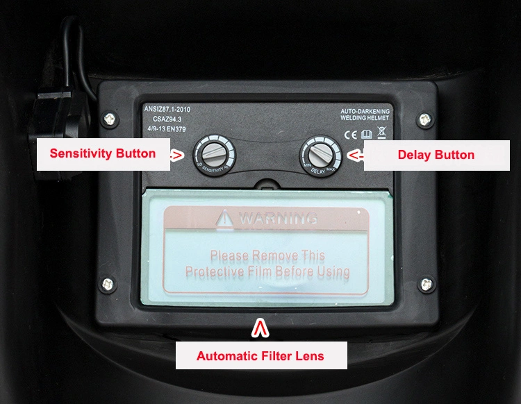 Rhk OEM Custom Stickers MIG TIG Solar Powered Auto Darkening Safety Automatic Welding Helmet with Decals