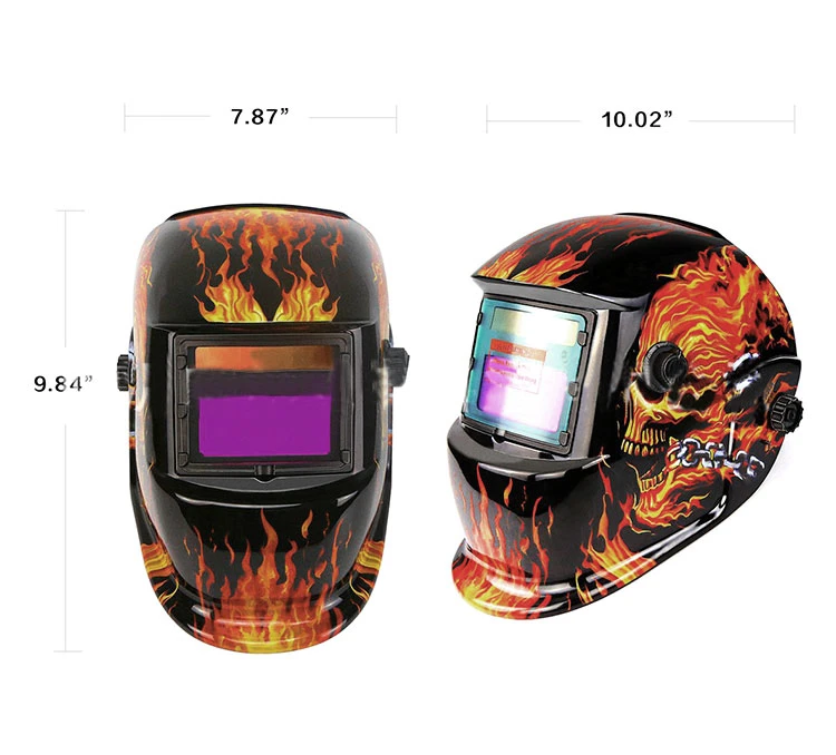 Flame Electric Helmet for Welding Equipment 4 Arc Sensors Auto-Darkening Solar Powered Household Welding Work Helmet