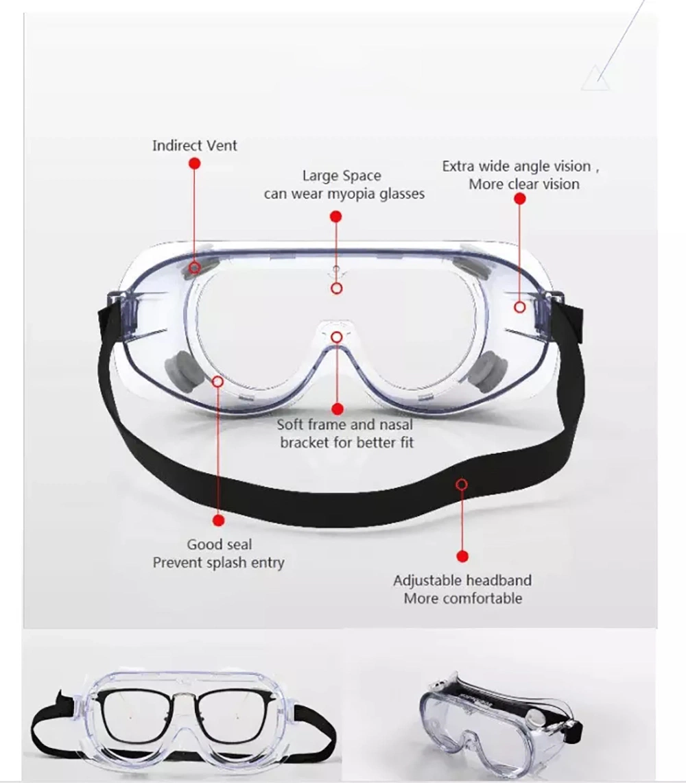 Economic Four Beads Anti UV Safety Shield Anti Scratch PC Lens Anti Fog Safety Googles