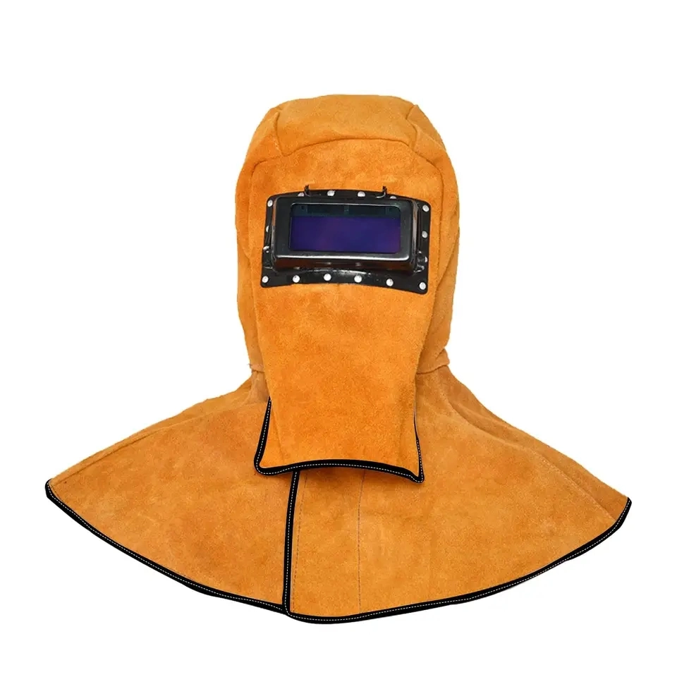 New Leather Welding Helmet Hood W/ Solar Auto Darkening Filter Lens Welder Hood New for Sale