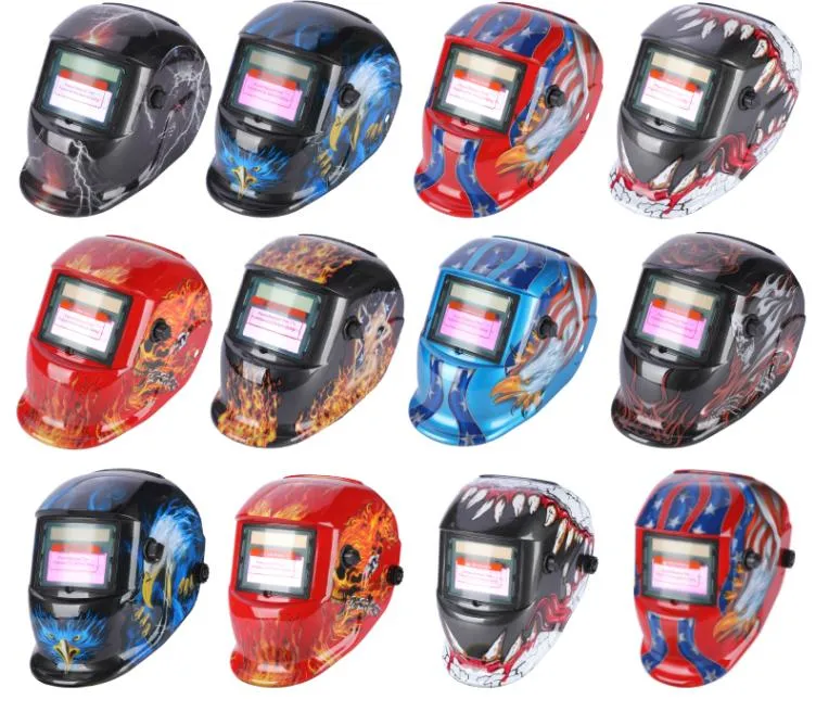 2022 New Arrival Fashion OEM Multiple Patterns Art TIG Solar Powered Auto Darkening Welding Helmet with Decals