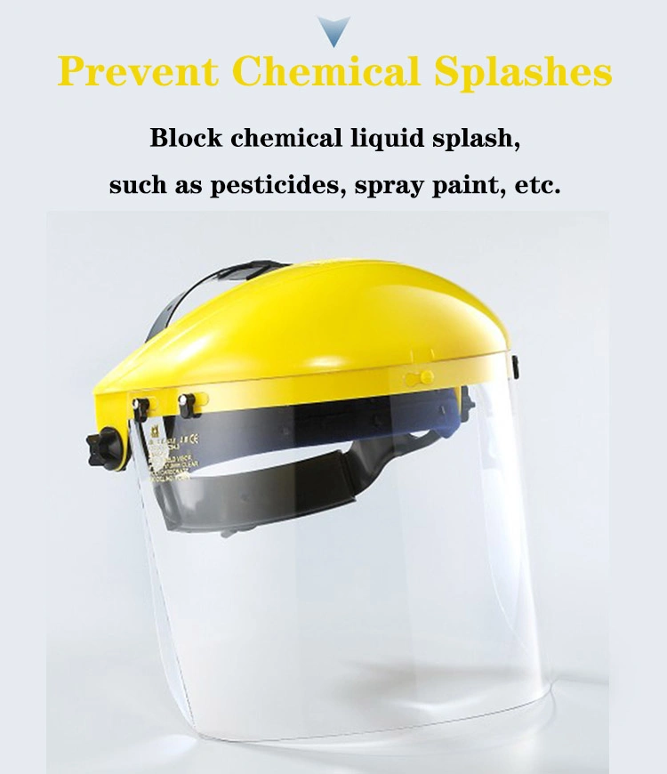 CSA Anti Splash Heat Resistant Clear Industrial Safety Transparent Face Shield Visor Helmet