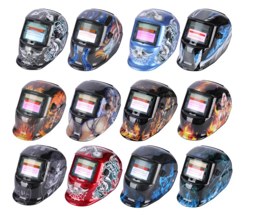 2022 New Arrival Fashion OEM Multiple Patterns Art TIG Solar Powered Auto Darkening Welding Helmet with Decals