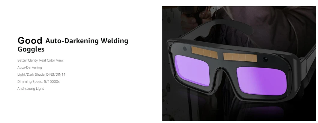 Automatic Variable Light Electric Welding Glasses Welder&prime;s Strong Light and Ultraviolet Protective Auto Darkening Welding Goggles