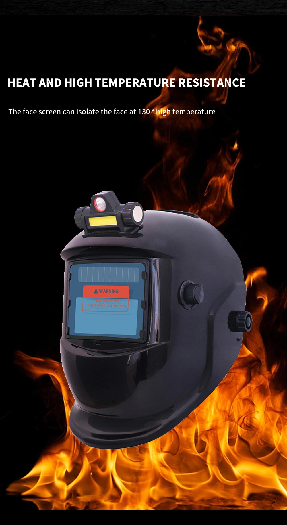 107 Series Solar Auto Darkening Welding Helmet with CE Approved and Grinding Function