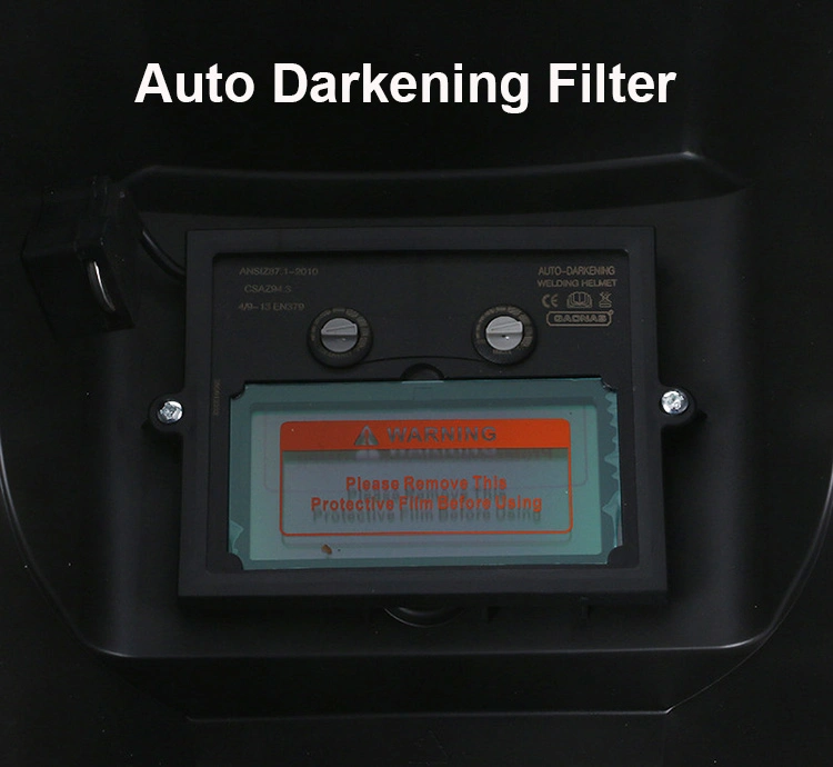 Rhk OEM Cheap Solar Power Auto Darkening Dimming Argon TIG MIG Electronic Headgear Black Welding Helmet