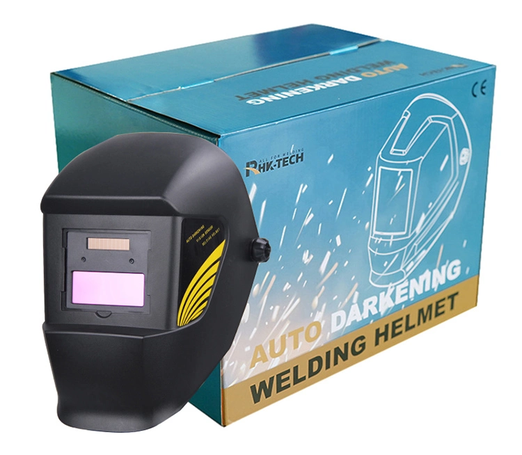 Rhk Cheap Black Safety Protective Solar Power Automatic Darkening Welding Welder Helmet for TIG MIG MMA Electric Welding