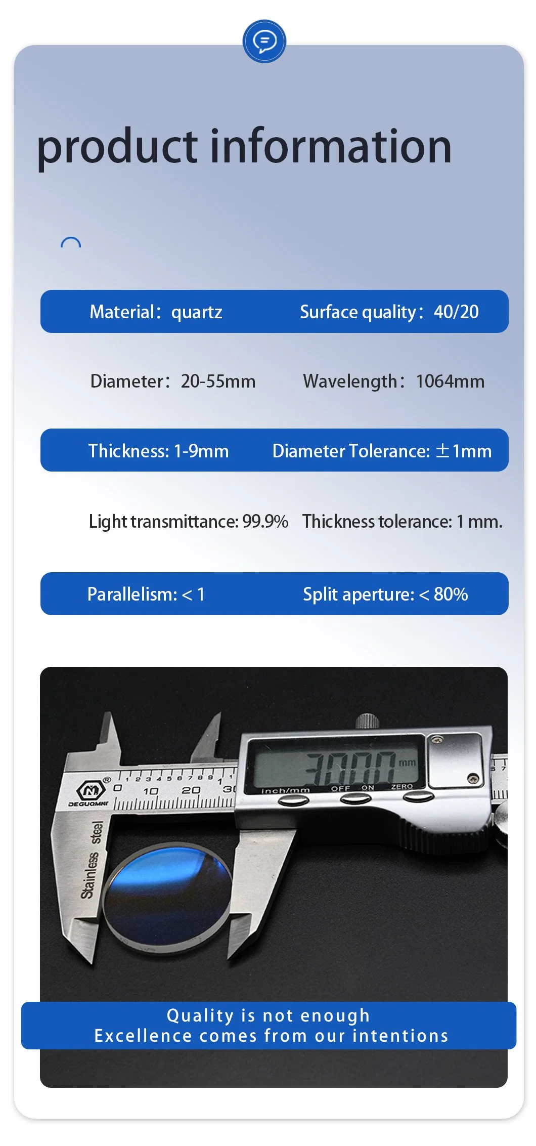 Compound Lens 30 F128 Welding Efficiency Focusing Lens of Laser Cutting Machine