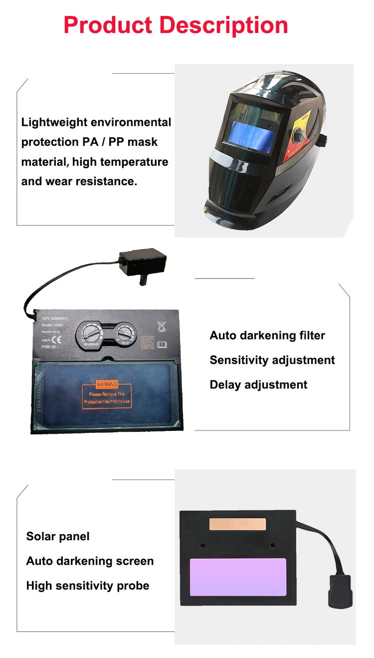 Rhk Protective Heat Resistant Solar Powered Auto Darkening Air Purifying Respirator Welder Welding Helmet