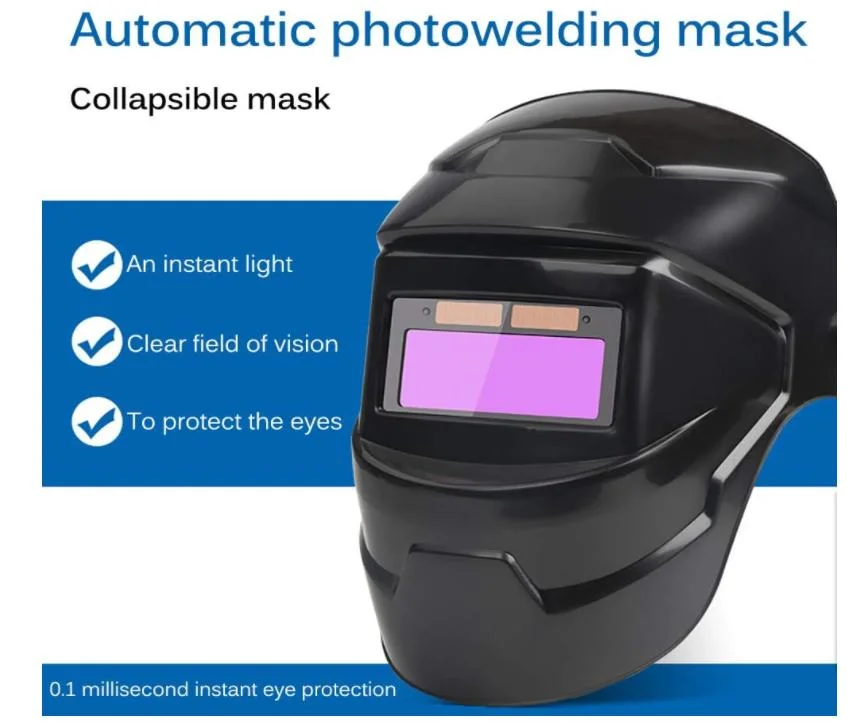 Welding Helmet Solar Auto Darkening Flat Flip Welding Mask Half Helmet Grinding Welder Mask Shield UV Infrared Protection for Arc MMA Mag TIG Plasma Cutting
