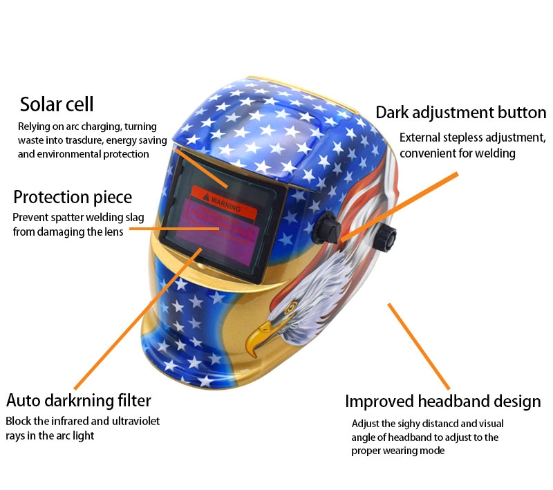 Colorful Welding Helmet Protected Face Mask with Auto-Darkening Filter