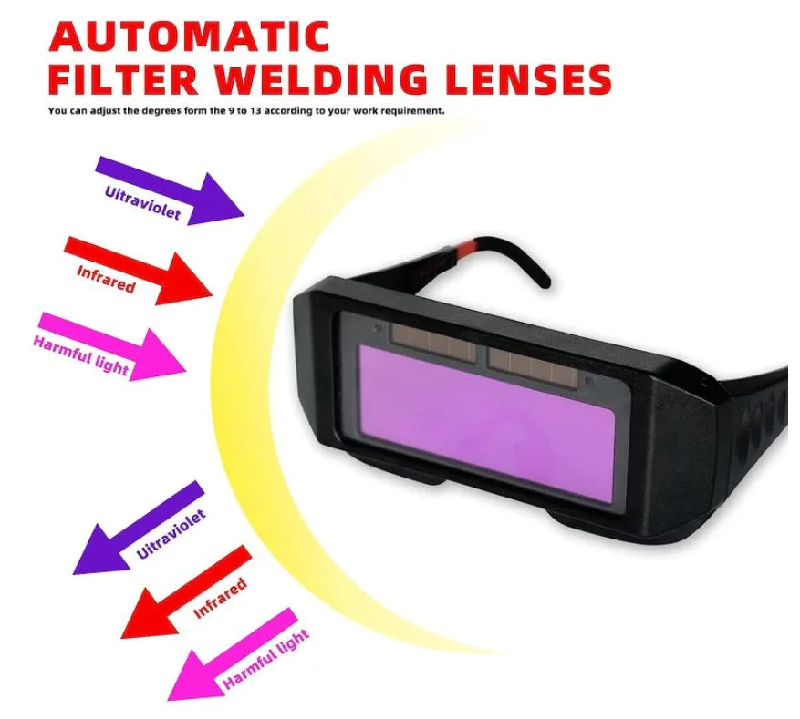 Solar Auto Darkening Welding Goggle Safety Protective Shade Autodarking Welding Glasses Lens, Eyes Glasses TIG MIG Anti Flog Anti Glare Goggles Welder