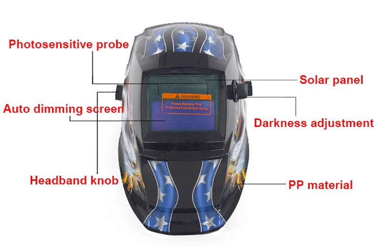Rhk Cheap Big View True Color Heat Resistant Solar Auto Darkening MIG TIG Sticker Welding Helmet Decals