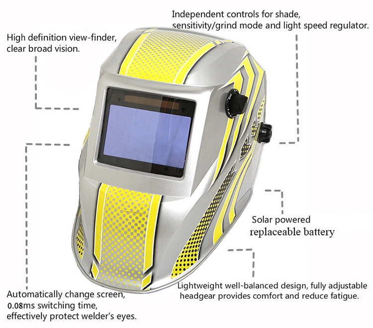 Custom Solar Auto Darkening Grinding Welding Helmet with Decals