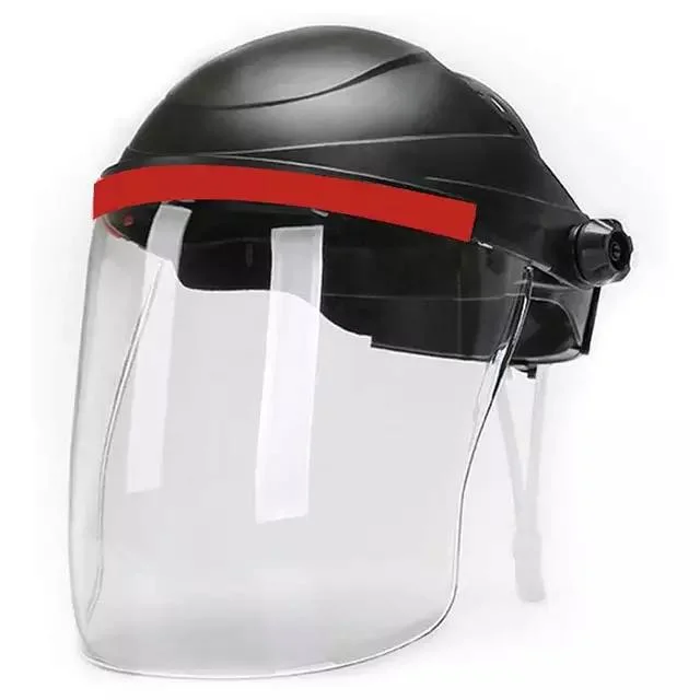 Yellow Face Mask Saefty Helmet with Transparent Visor