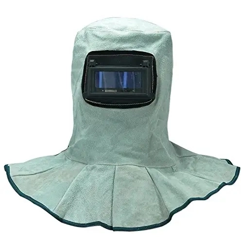 New Leather Welding Helmet Hood W/ Solar Auto Darkening Filter Lens Welder Hood New for Sale