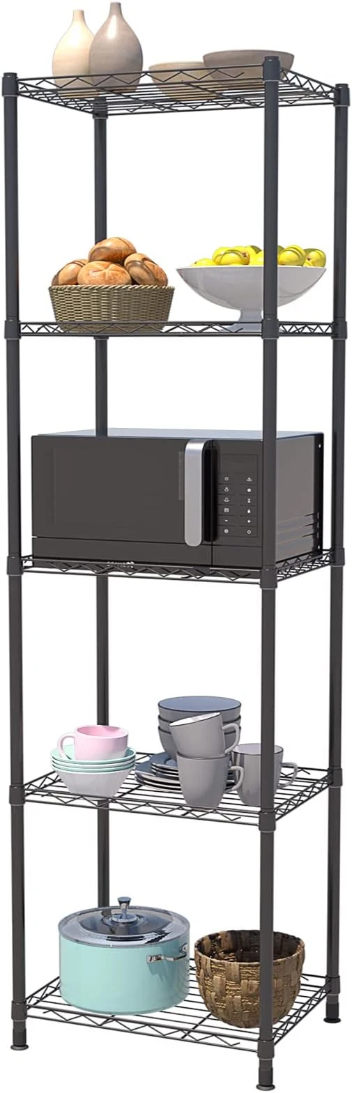 Wire Shelving Steel Rack Adjustable Unit Shelf Storage Shelves Holders &amp; Racks for Laundry Bathroom Kitchen Pantry Closet