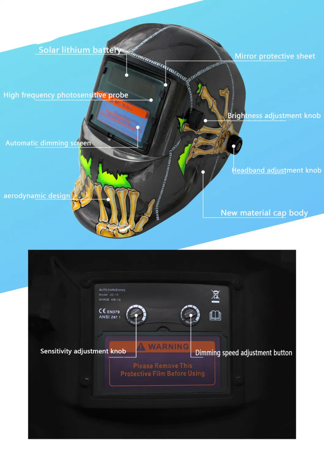 Low Voltage Indicator, Decal, Auto-Darkening Welding Mask, Welding Helmet (CONER-17)