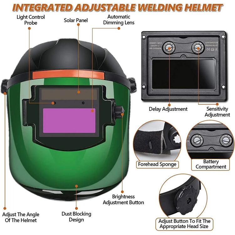 Auto Darkening Adjustable Wide View Certified Welding Helmets Protective