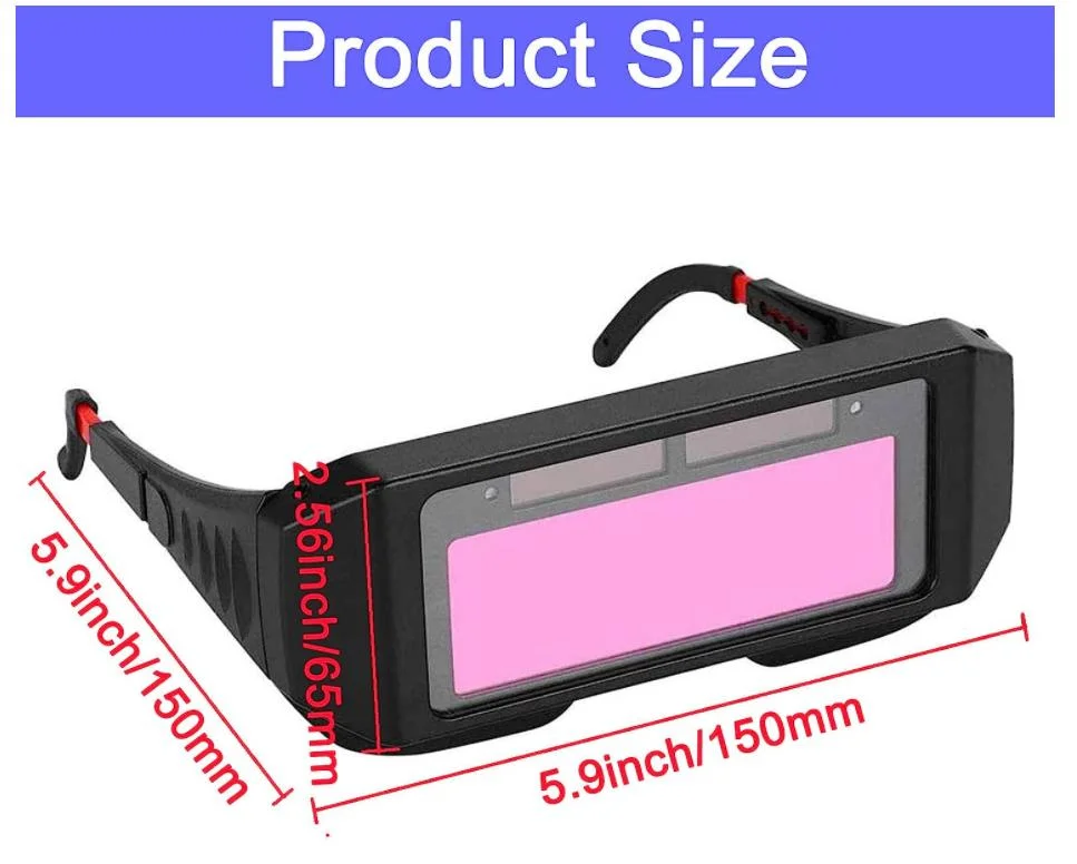 Factory Supply True Color Solar Powered Auto Darkening Welding Goggles, 2 Sensors Welder Glasses for TIG MIG MMA Plasma