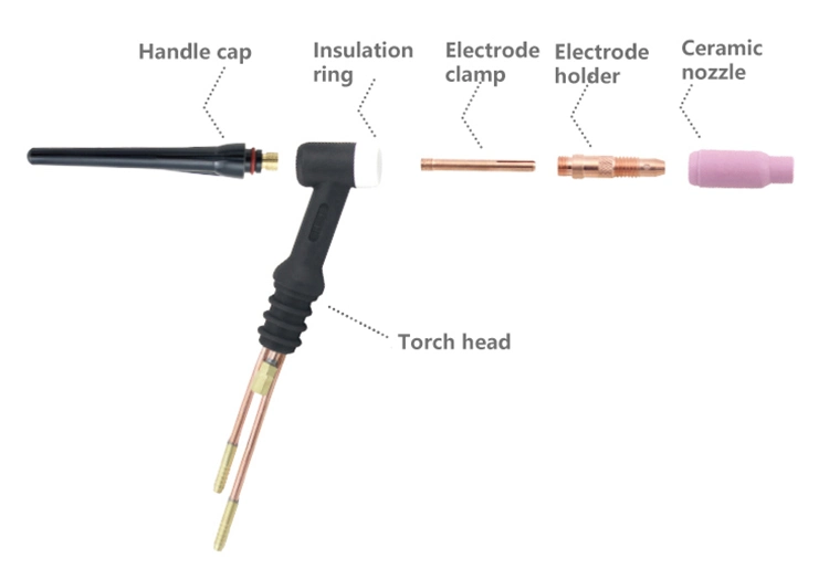 Rhk CE Wp26 Gas Cooled 180A DC 150A AC Argon Arc TIG Welding Torch