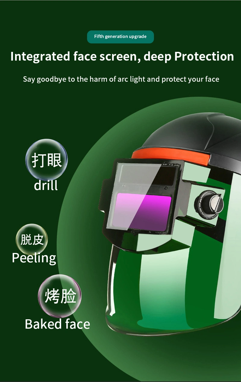 Auto Darkening Heat Resistant Face Protection Welding Half Helmet From China