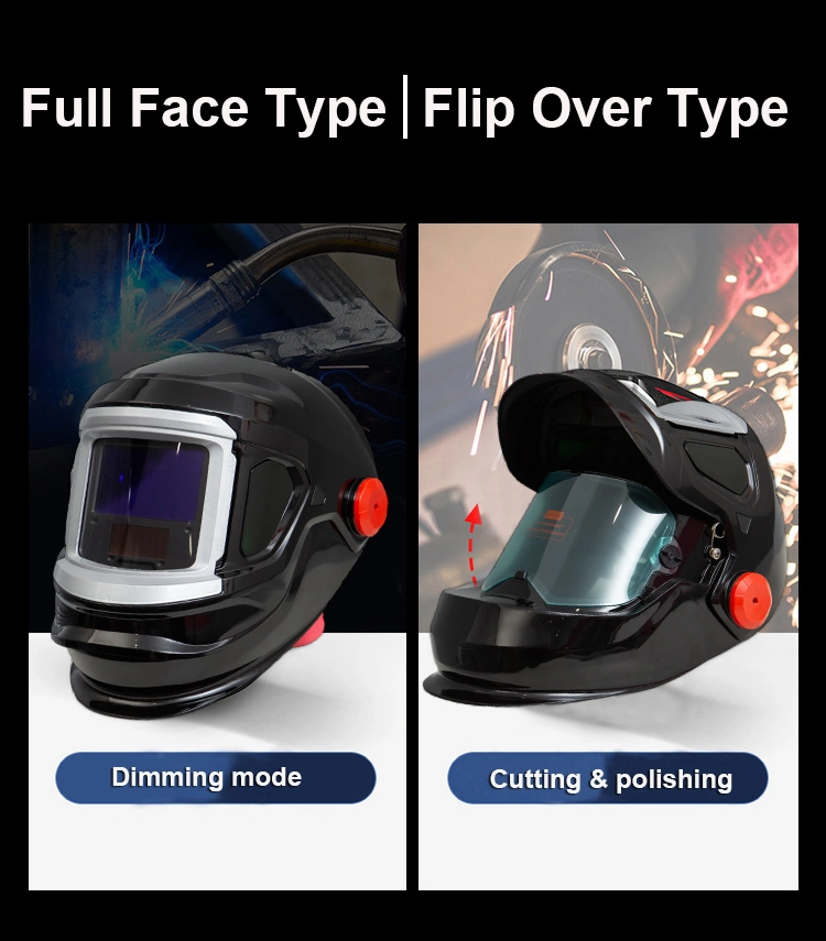 Rhk Tech Automatic Air Fed Ventilated Solar Power Auto Darkening Air Purifying Respirator Welding Helmet Welding Mask Air Filter