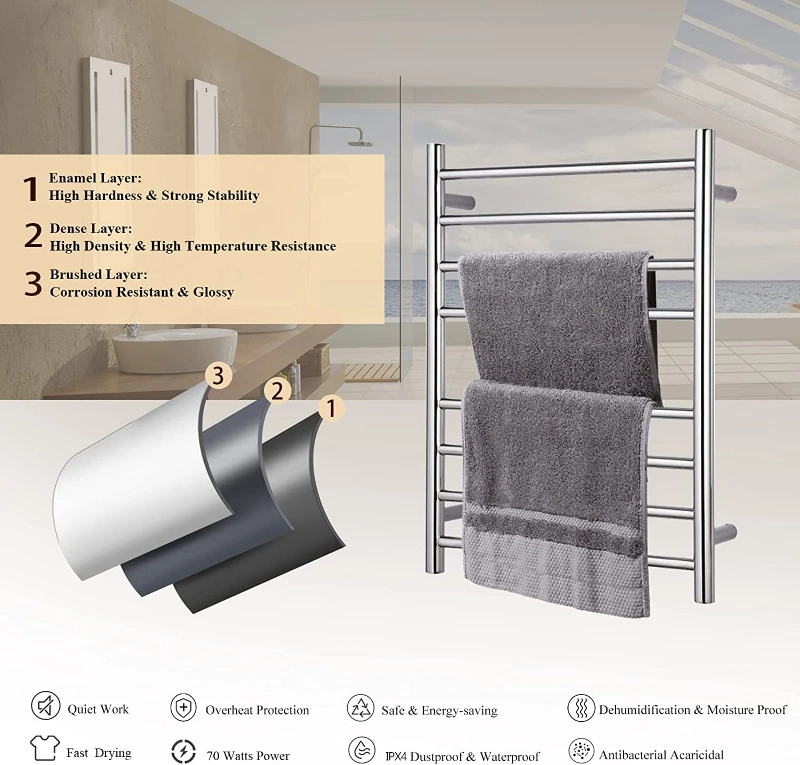 Stainless Steel Electric Towel Warmer Wall Mounted Drying Rack