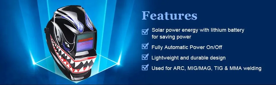 Welding Helmet Solar Power Auto Darkening Wide Viewing Field Professional Hood for MIG TIG Arc MMA