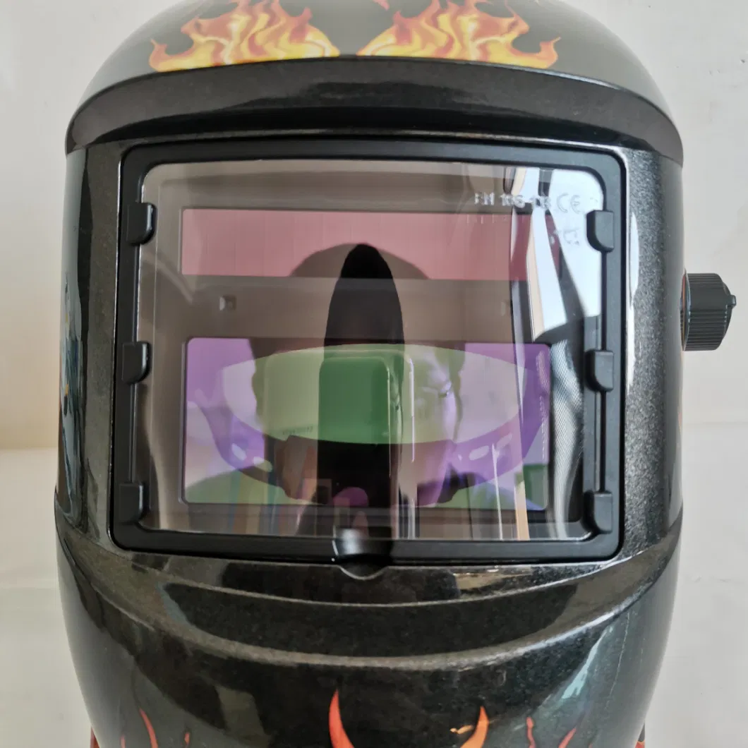Big View True Color Auto-Darkening Auto Dark Welding Glass Helmet Electronic Digital Decals TIG Welding Mask with Ventilation