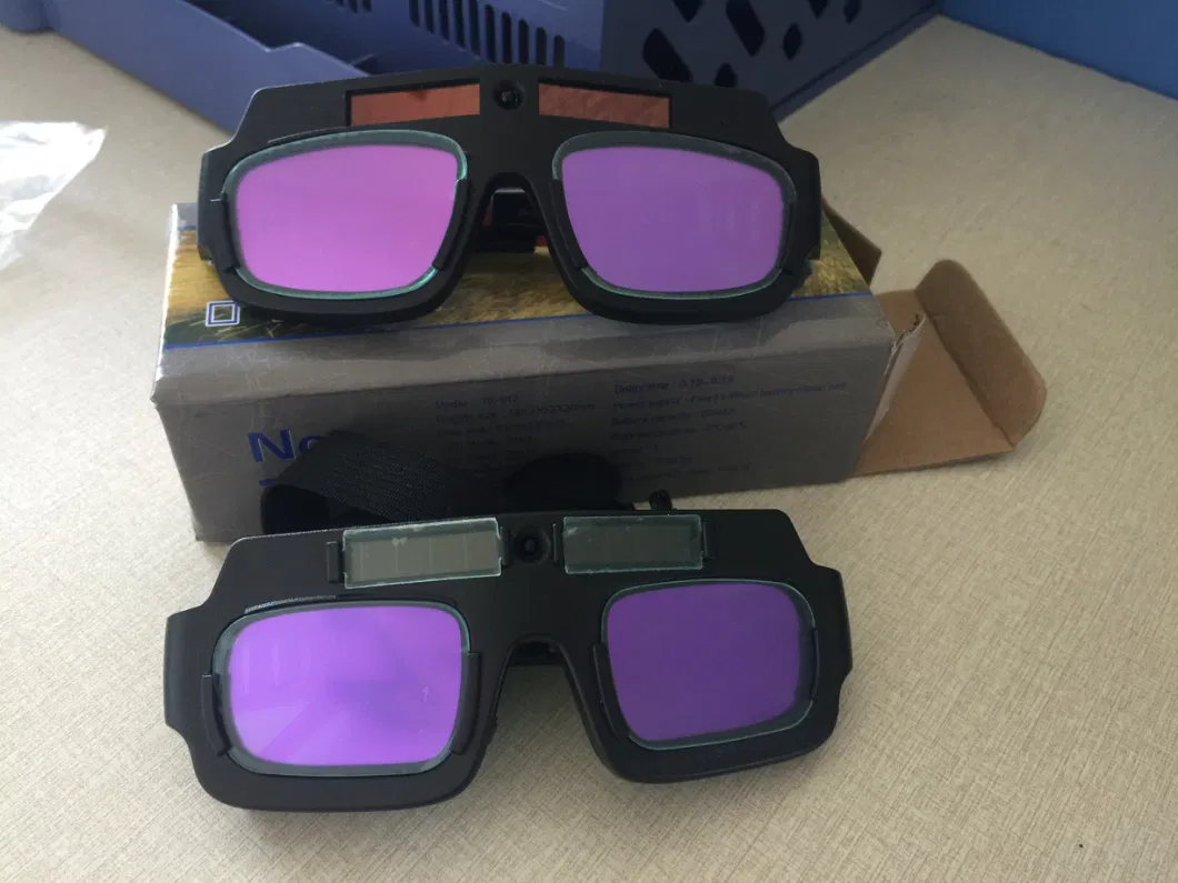 Factory Supply True Color Solar Powered Auto Darkening Welding Goggles, 2 Sensors Welder Glasses for TIG MIG MMA Plasma