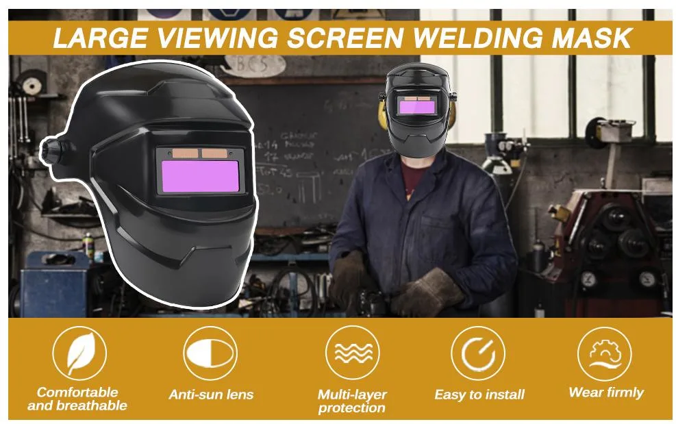 Welding Helmet Solar Auto Darkening Flat Flip Welding Mask Half Helmet Grinding Welder Mask Shield UV Infrared Protection for Arc MMA Mag TIG Plasma Cutting